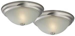 Boston Harbor Flush Mount Ceiling Fixture, 120 V, 60 W, A19 or CFL Lamp, Brushed Nickel Fixture